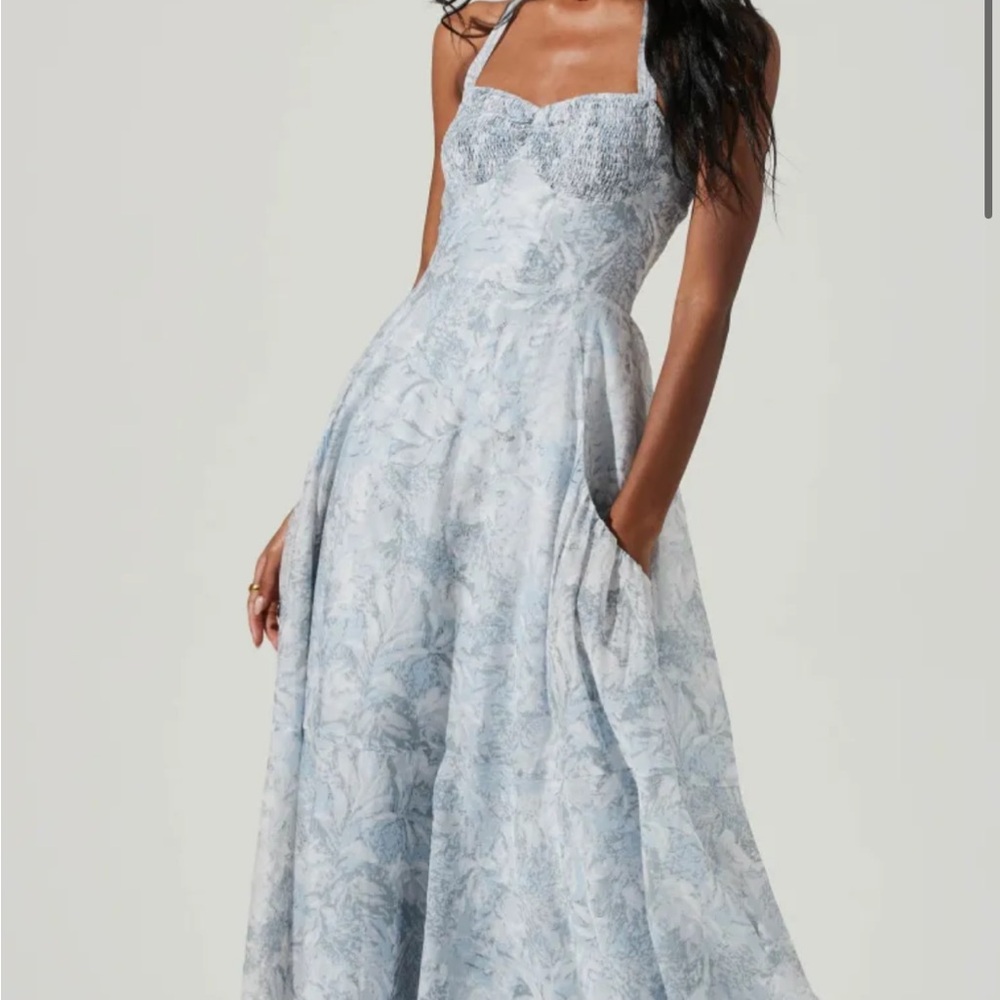 ASTR The Label Mariella Floral Halter Midi Dress